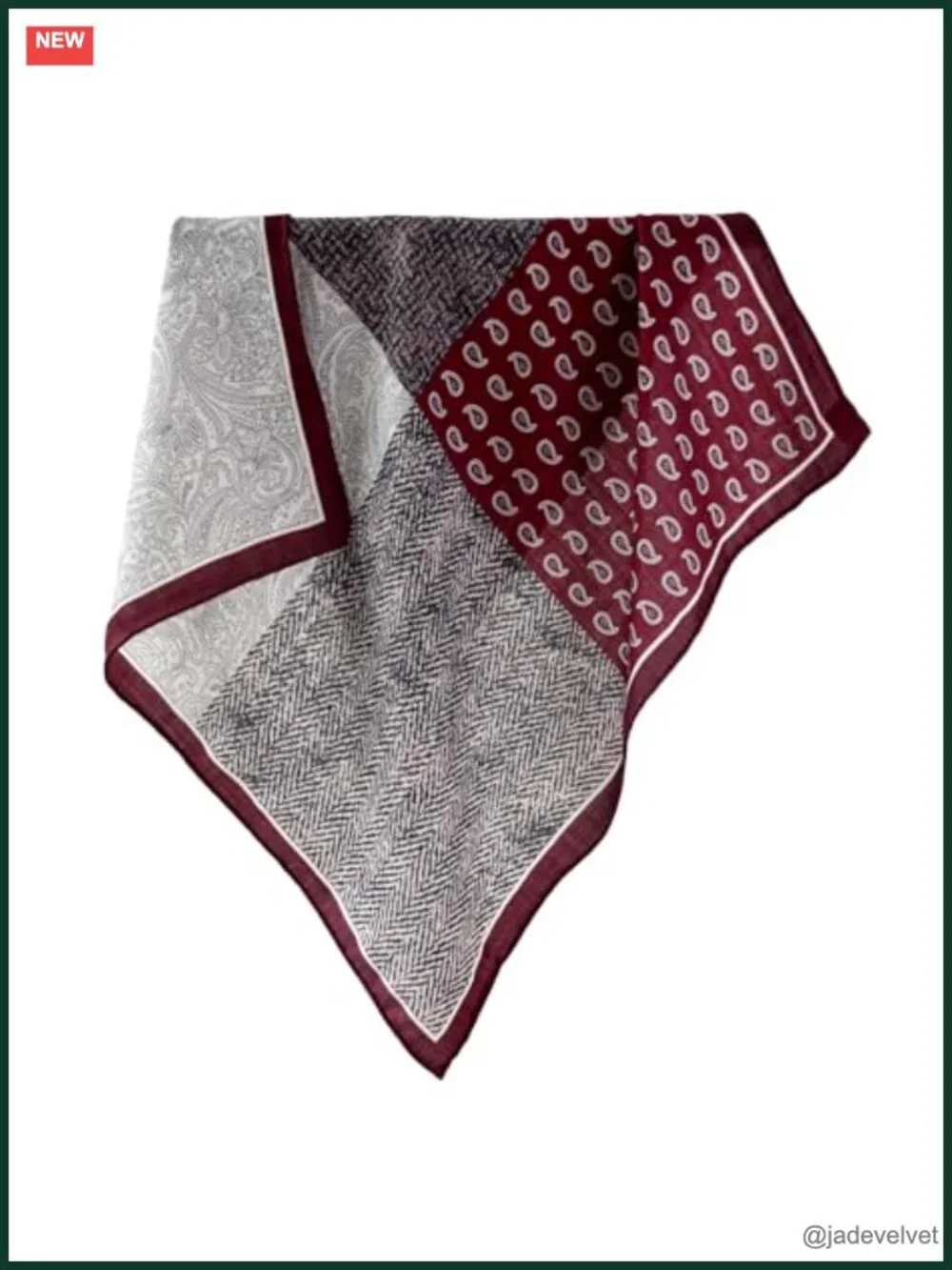 Lightweight Silk Wool Blend Square Scarf 26x26